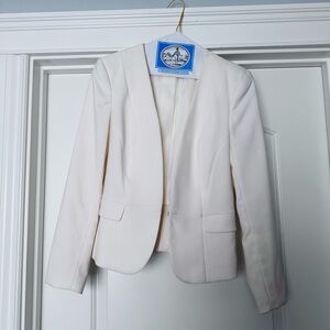 H&M Cream Tailored Blazer with Textured Fabric